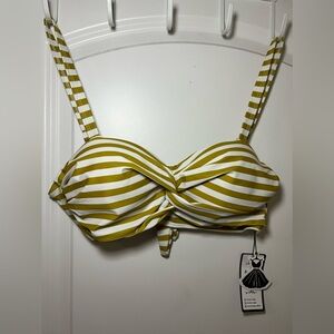 New RETRO STAGE 1940S STRIPED COLORBLOCK‎ VINTAGE STYLE BIKINI TOP size XXL/14